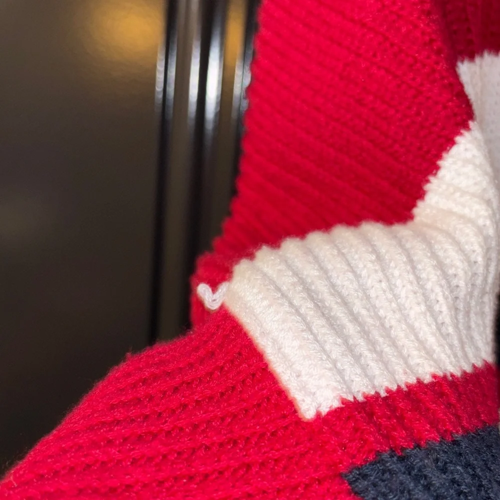 Hollister Red and White Striped Sweater women’s size small